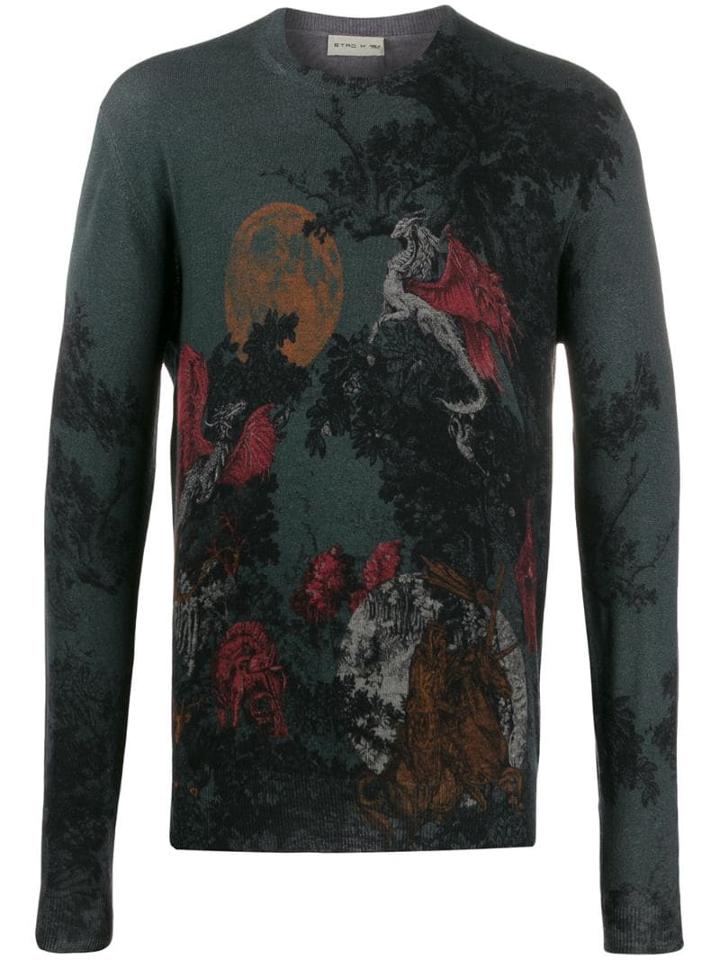 Etro Printed Jumper - Green