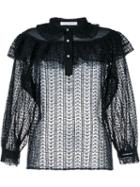 Philosophy Di Lorenzo Serafini Lace Blouse, Women's, Size: 44, Black, Cotton/polyester