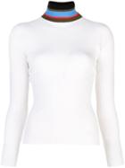 Proenza Schouler Pswl Ribbed Stripe Turtleneck - White