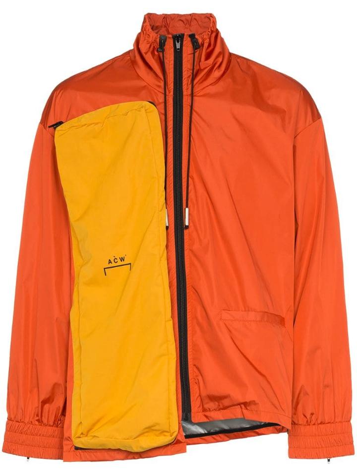 A-cold-wall* Logo Print Asymmetric Jacket - Orange