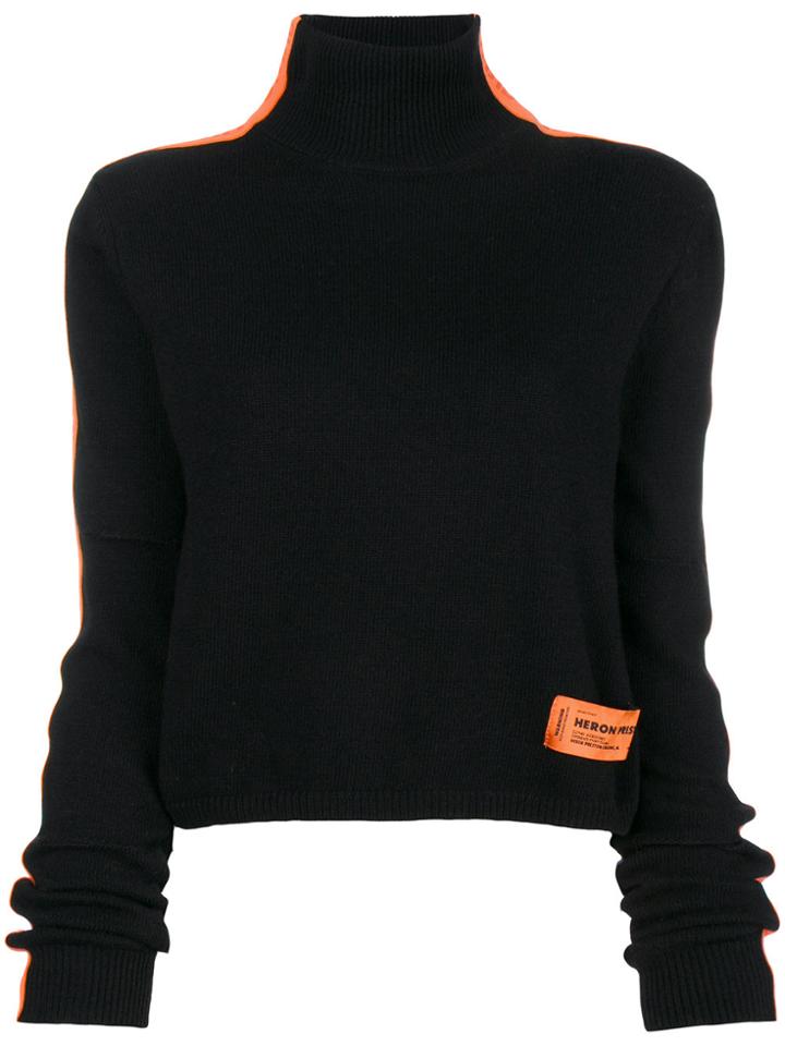 Heron Preston Constrast Stripe Turtleneck Jumper - Black