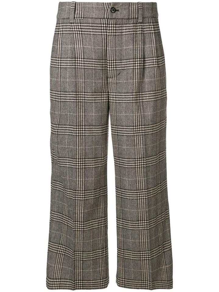 Bellerose Crop Checkered Trousers - Grey