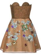 Delpozo Strapless Short Dress