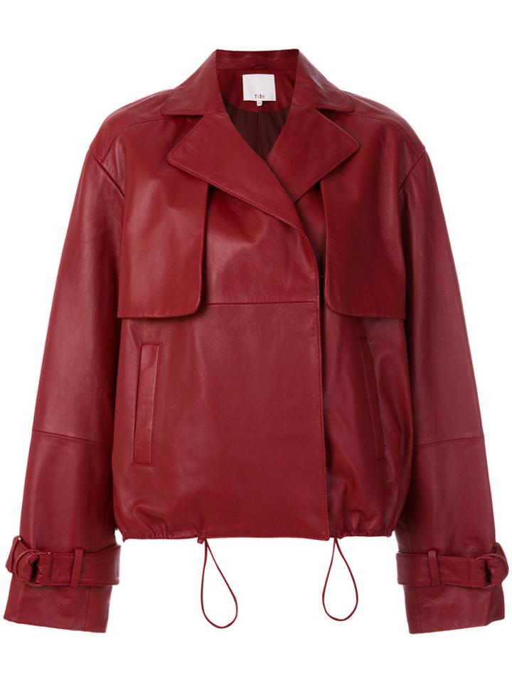 Tibi Moto Jacket - Red