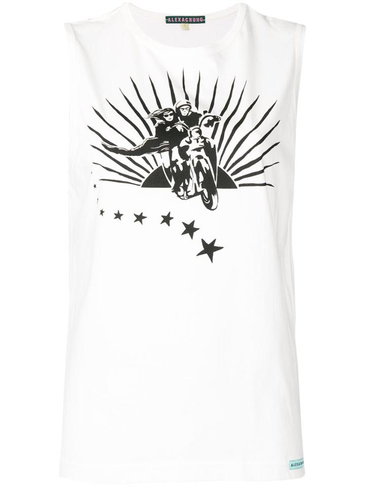 Alexa Chung Motorcycle Vest Top - White