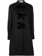 See By Chloé Long Sleeve Bow Shirt Dress, Women's, Size: 40, Black, Polyamide/cotton/acetate/viscose