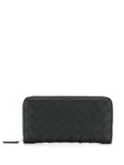 Bottega Veneta Zip-around Wallet In Maxi Intrecciato - Black