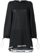 Palm Angels Logo Print Hem Sweater Dress - Black