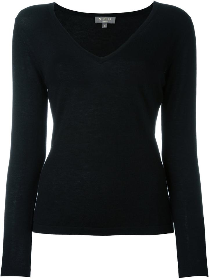 N.peal - Cashmere Superfine V-neck Sweater - Women - Cashmere - L, Black, Cashmere