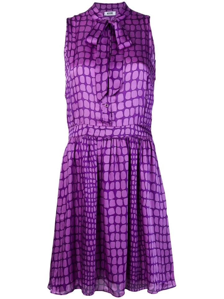 Moschino Vintage Geometric Pattern Buttoned Dress - Pink & Purple