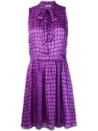 Moschino Vintage Geometric Pattern Buttoned Dress - Pink & Purple