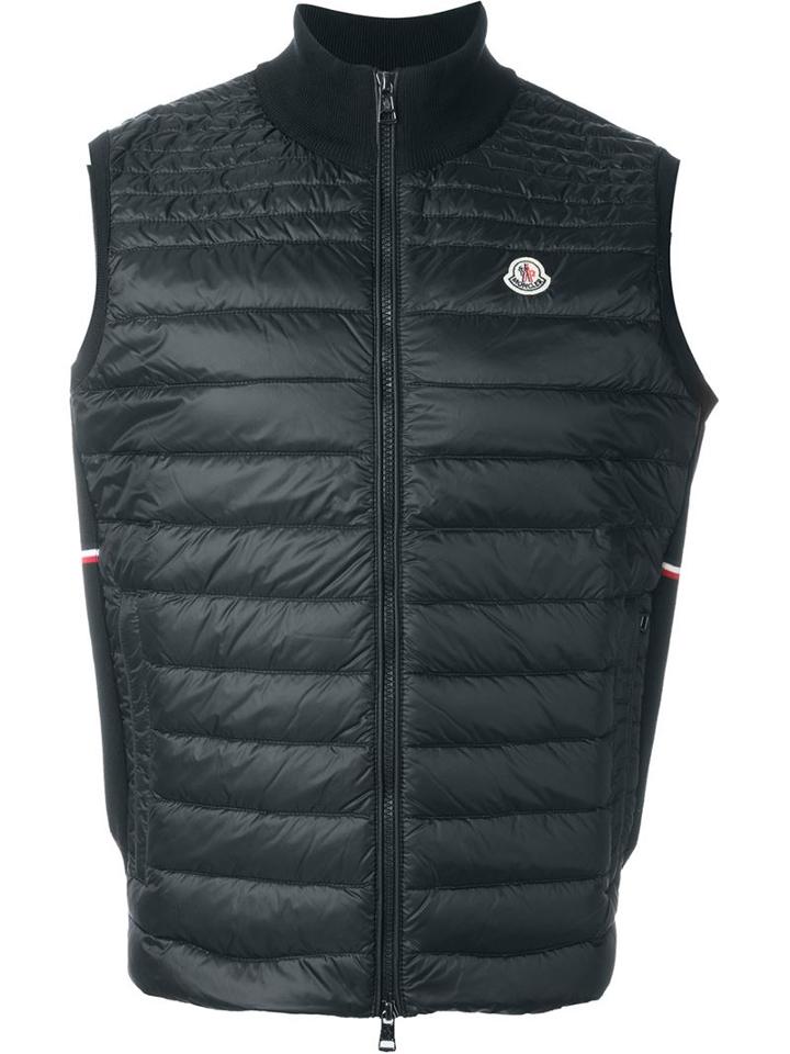 Moncler Panelled Padded Gilet, Men's, Size: L, Blue, Polyamide/cotton/goose Down