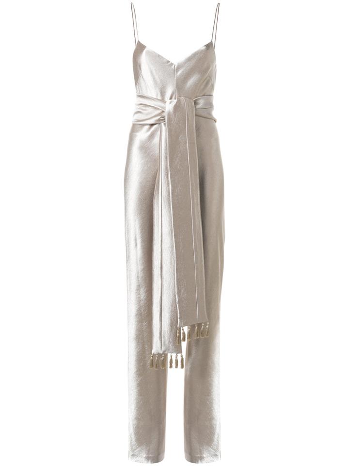 Galvan Tie-waist Jumpsuit - Metallic