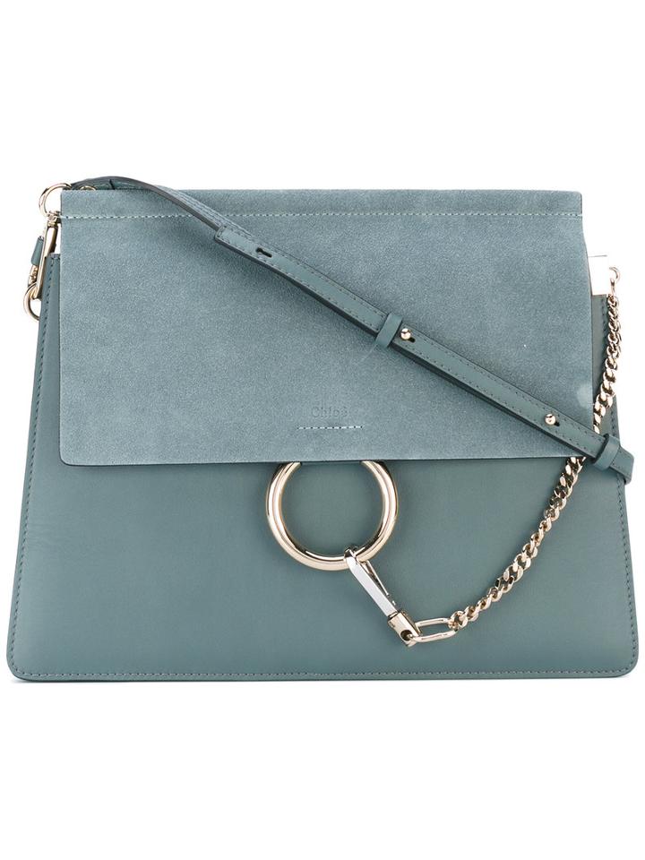 Chloé - Faye Shoulder Bag - Women - Calf Leather - One Size, Blue, Calf Leather