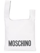 Moschino Logo Tote, Women's, White, Calf Leather