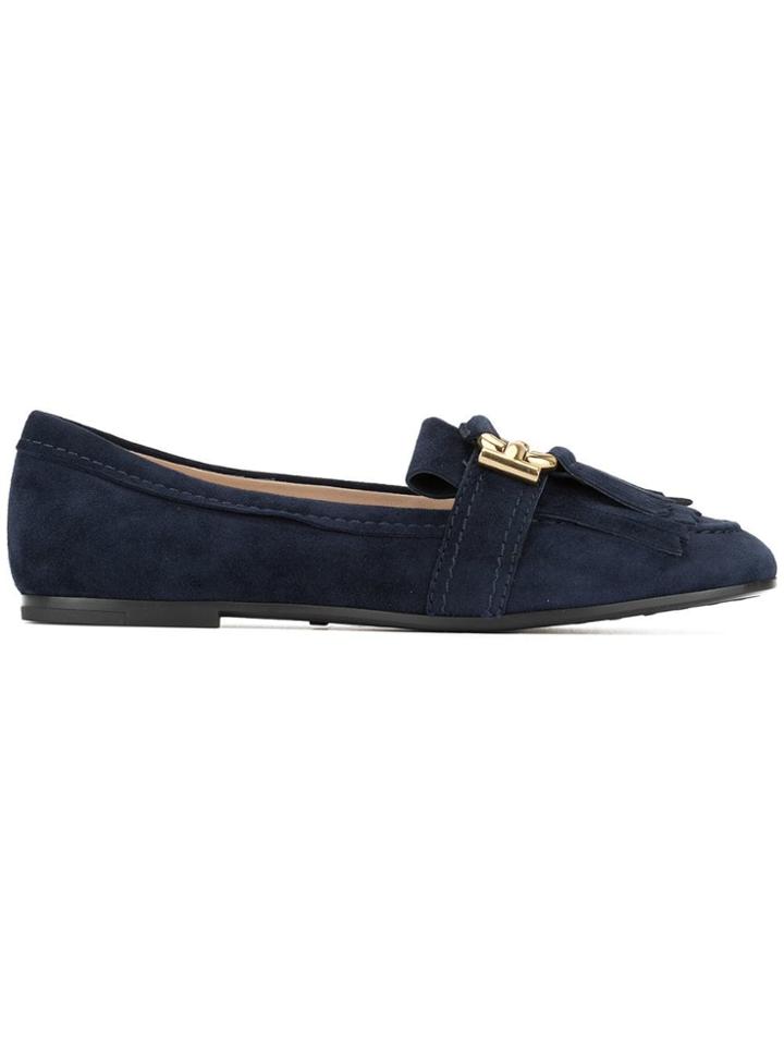 Tod's Fringed Trim Loafers - Blue