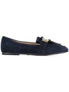 Tod's Fringed Trim Loafers - Blue