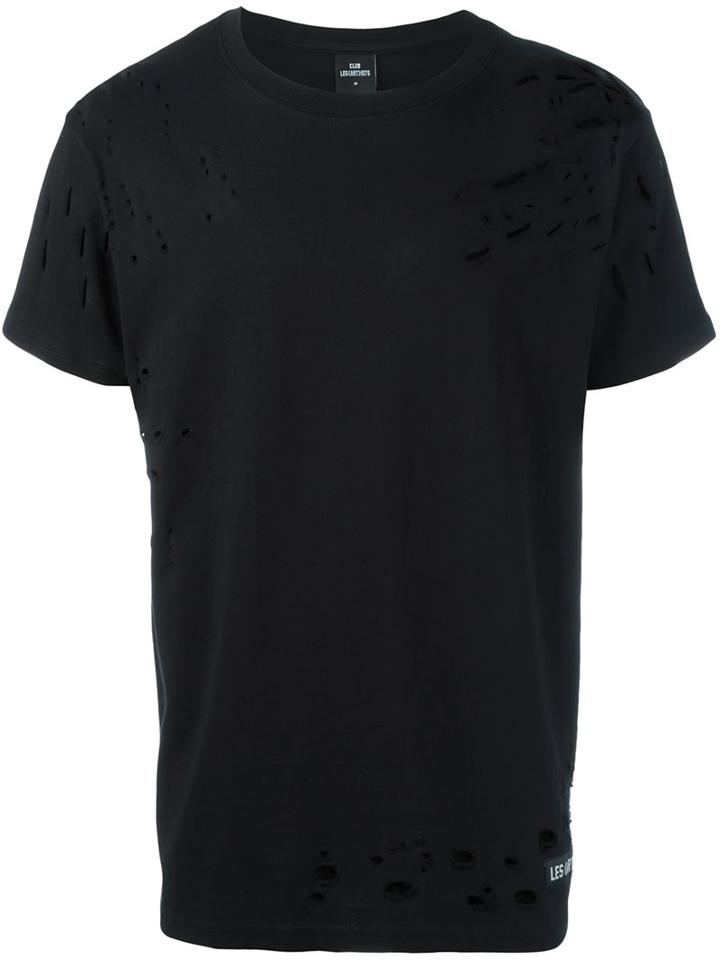 Les (art)ists 'tisci' Distressed T-shirt, Men's, Size: Medium, Black, Cotton
