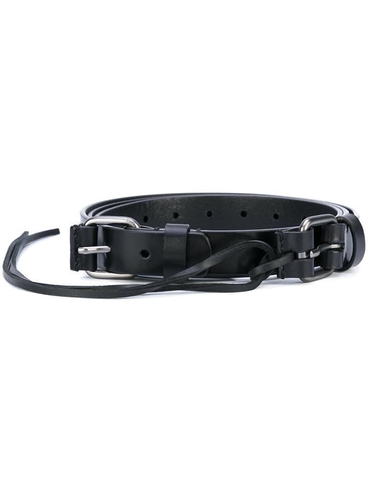 A.f.vandevorst - Strings Applique Belt - Women - Leather - M, Black, Leather