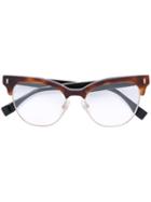 Fendi 'color Block' Glasses, Brown, Acetate/metal (other)