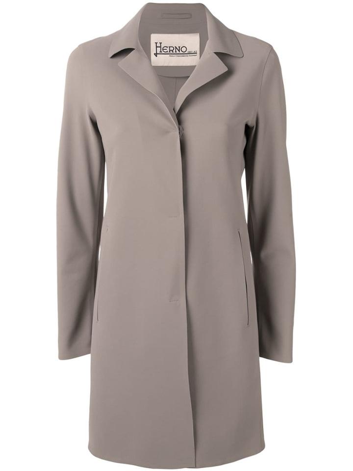 Herno Classic Single-breasted Coat - Neutrals