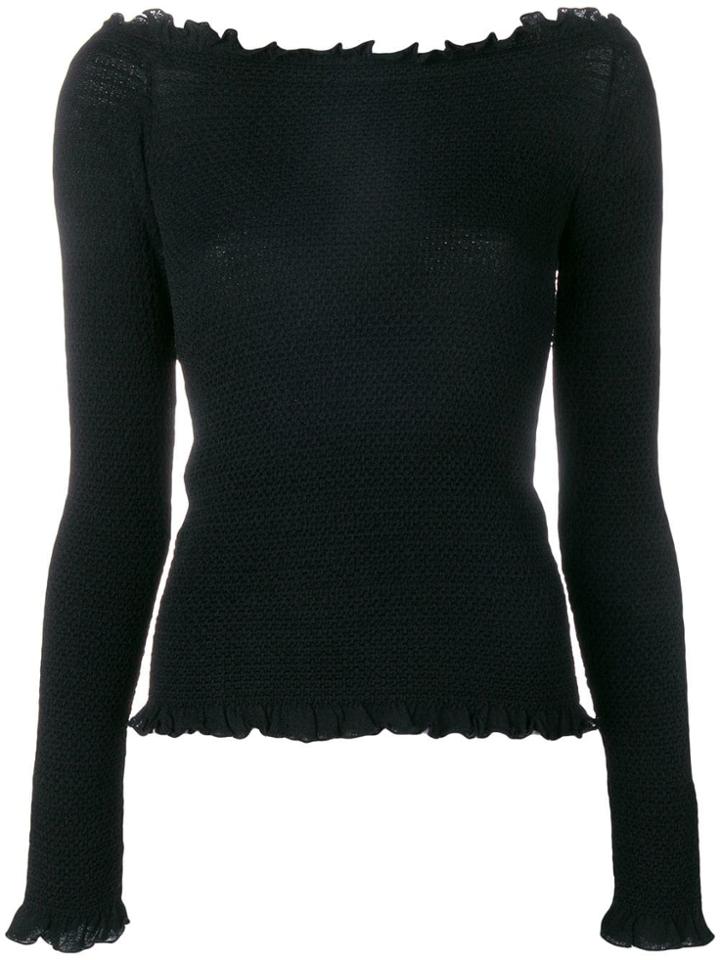 Altuzarra Boat Neck Jersey Top - Black