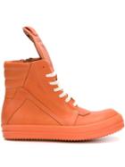 Rick Owens Geobasket Hi-top Sneakers, Men's, Size: 8, Yellow/orange, Calf Leather/rubber