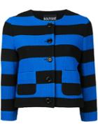 Boutique Moschino - Striped Cropped Cardigan - Women - Nylon/spandex/elastane/rayon - 42, Red, Nylon/spandex/elastane/rayon