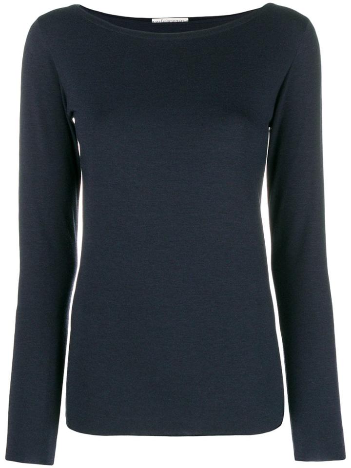 Stefano Mortari Long Sleeve Fitted Top - Blue