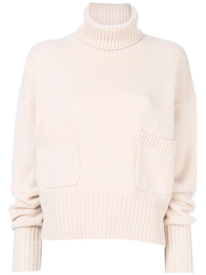Chloé - Turtleneck Sweater - Women - Cashmere - M, Nude/neutrals, Cashmere