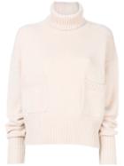 Chloé - Turtleneck Sweater - Women - Cashmere - M, Nude/neutrals, Cashmere