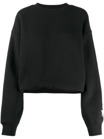 T By Alexander Wang Oversized Sleeve-logo Sweatshirt - Black