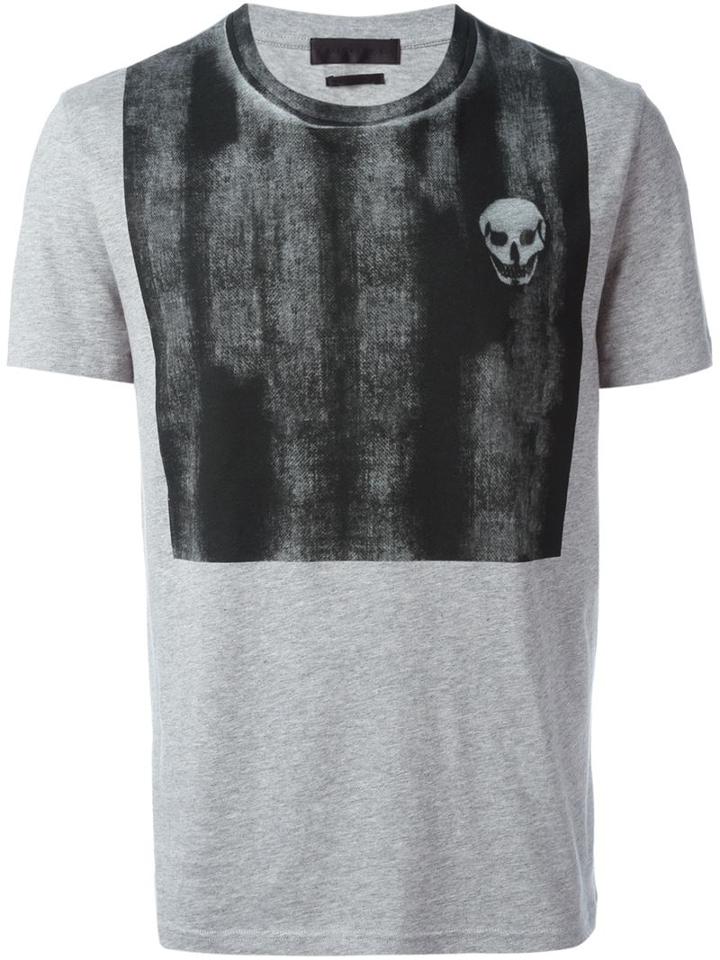 Alexander Mcqueen Skull Print T-shirt, Men's, Size: Xl, Grey, Cotton