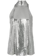Galvan Sleeveless Sequin Top - Silver