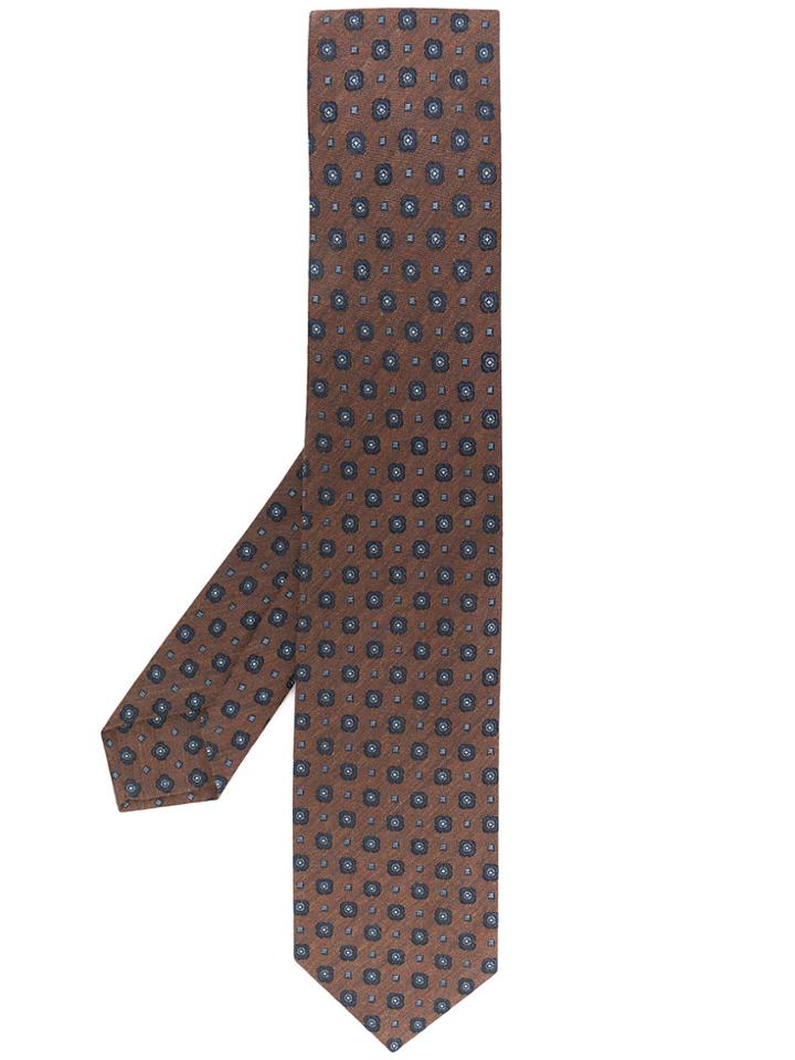 Barba Floral Pattern Tie - Brown