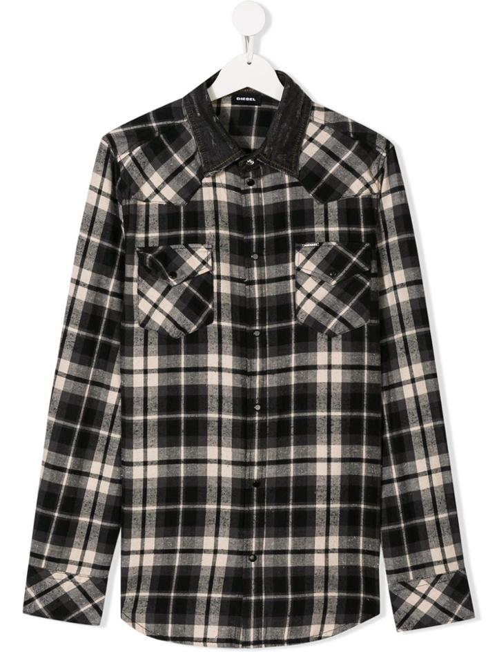 Diesel Kids Teen Checked Shirt - Black