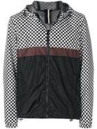 Low Brand Checked Panel Sports Jacket - Black