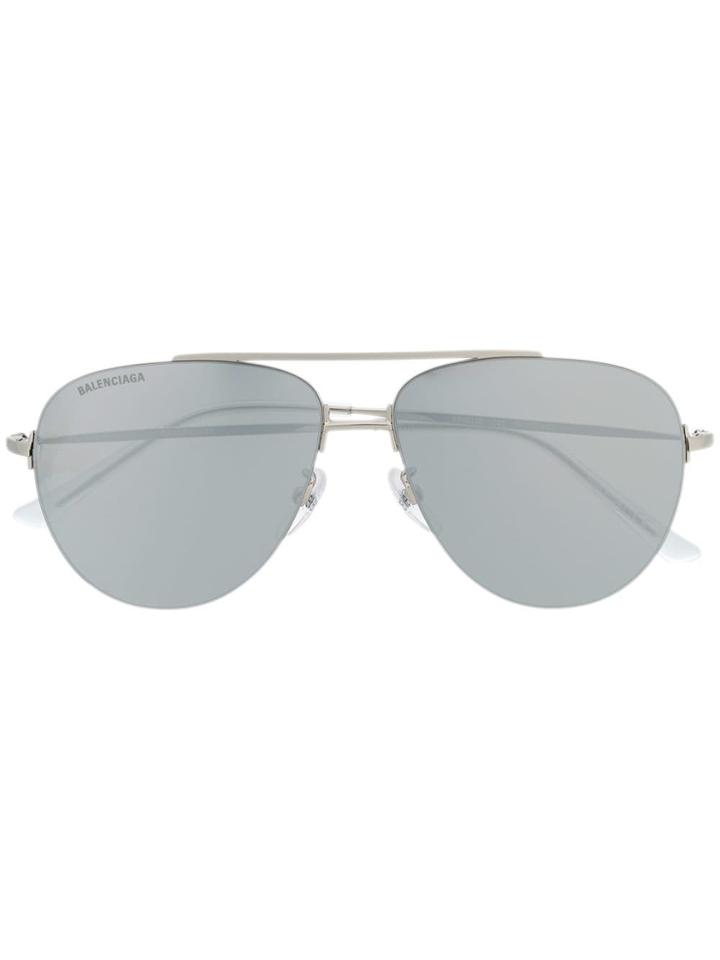 Balenciaga Eyewear Aviator Shaped Sunglasses - Silver