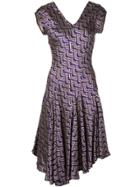 Josie Natori Jacquard Swing Dress - Purple