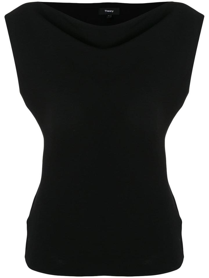 Theory Boat Neck Top - Black