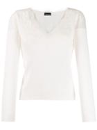 Ermanno Ermanno Lace Trim Sweater - White