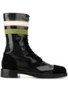 Raf Simons Striped Lace-up Boots