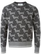 Thom Browne Dog Print Sweatshirt, Men's, Size: 4, Grey, Cotton