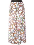 Just Cavalli Printed Cropped Trousers, Women's, Size: 40, White, Viscose