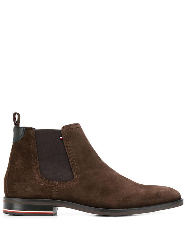 Tommy Hilfiger Elasticated Side Panel Boots - Brown