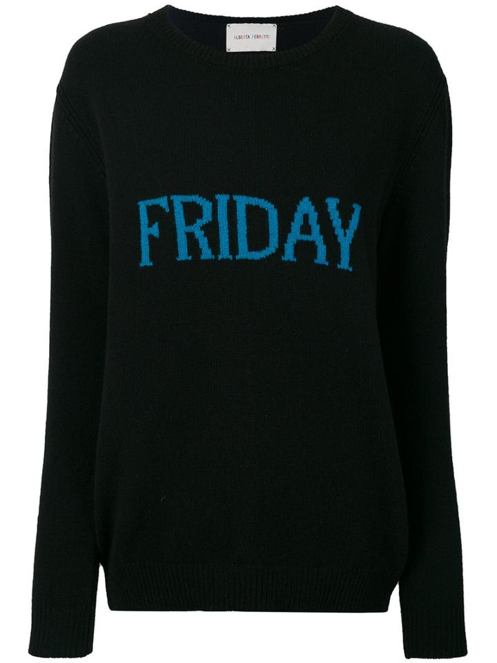 Alberta Ferretti - Friday Sweatshirt - Women - Cashmere/virgin Wool - 40, Black, Cashmere/virgin Wool