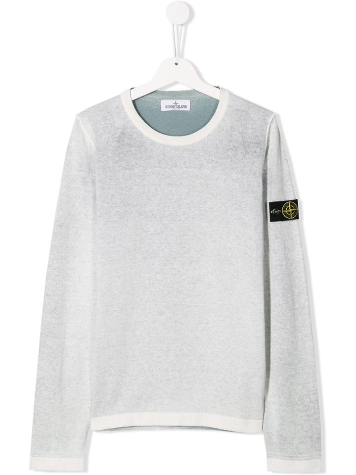 Stone Island Junior Teen Logo Patch Top - Grey