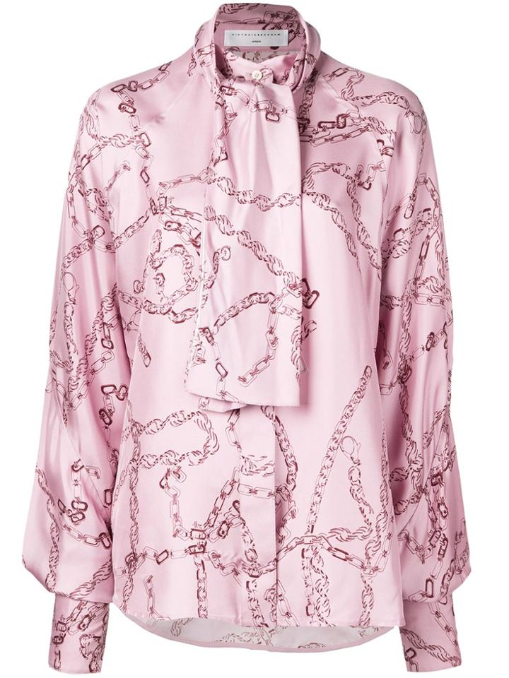 Victoria Beckham Tie Neck Blouse - Pink