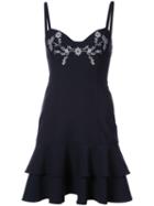 Cinq A Sept - Embroidered Mini Dress - Women - Polyester/spandex/elastane/viscose - 6, Blue, Polyester/spandex/elastane/viscose