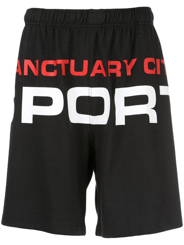 Willy Chavarria Dirty White Boy Track Shorts - Black